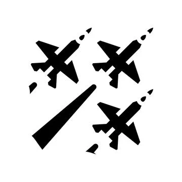 Aviation parade glyph icon vector illustration Stock Illustration