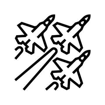 Aviation parade line icon vector illustration 스톡 일러스트