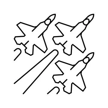 Aviation parade line icon vector illustration Stock Illustration