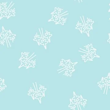 Aviation parade line seamless pattern Illustrazione stock