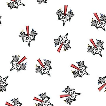 Aviation parade vector seamless pattern Stock Illustration