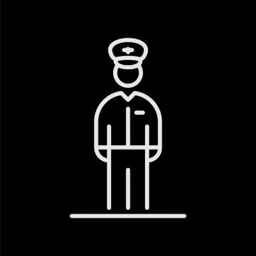 Aviation pilot icon avatar simple flat style illustration Stock Illustration