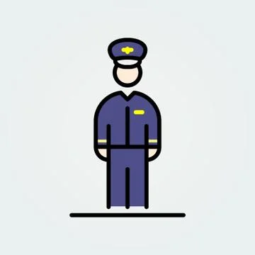 Aviation pilot icon avatar simple flat style illustration Stock Illustration