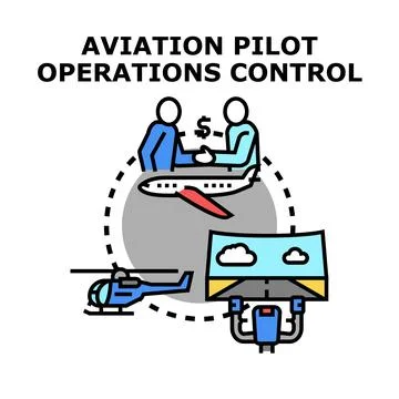 Aviation pilot operations control management concept Stock Illustration