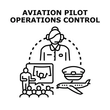 Aviation pilot operations flight control team Illustrazione stock