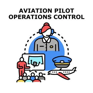 Aviation pilot operations flight control team Stock Illustration