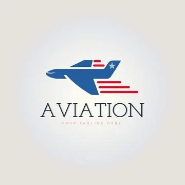 Aviation plane take off logo design template Stock Illustration