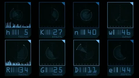Aviation radar GPS navigation screen display,tech tracking system,computer game Stock Footage 11965519
