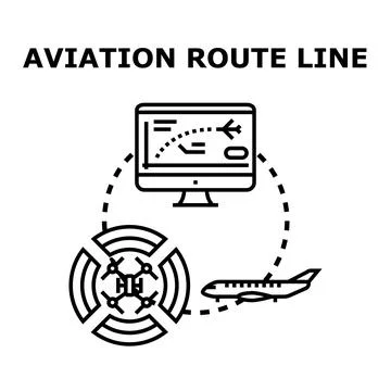 Aviation route planning system controlling flight path Illustration