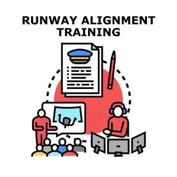 Aviation runway alignment training and professional pilot education Stock Illustration