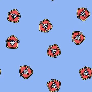 Aviation safety aeronautical engineer vector seamless pattern Stock Illustration