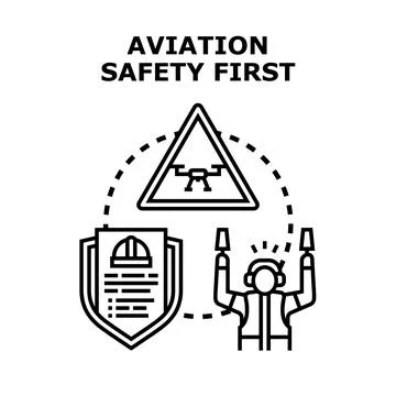 Aviation safety first, drone rules, flight control Stock Illustration