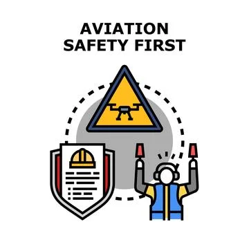 Aviation safety first, drone rules, flight control Stock Illustration