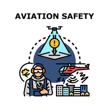 Aviation safety system ensuring flight security protection Stock Illustration