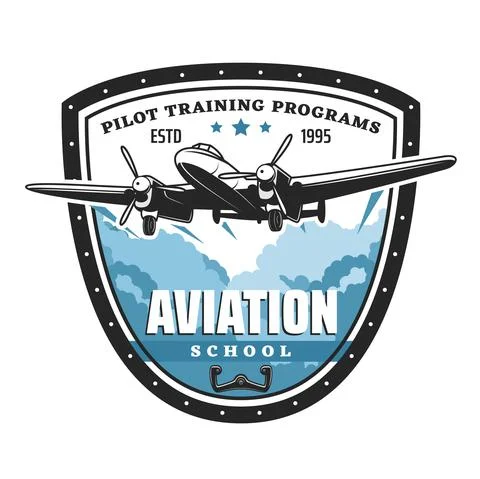 Aviation school, pilots training program, airplane イラスト素材
