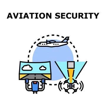 Aviation security protecting airspace using advanced technology concept Stock Illustration