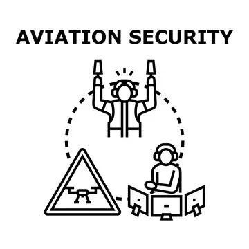 Aviation security system ensuring safe airport operations Stockillustratie