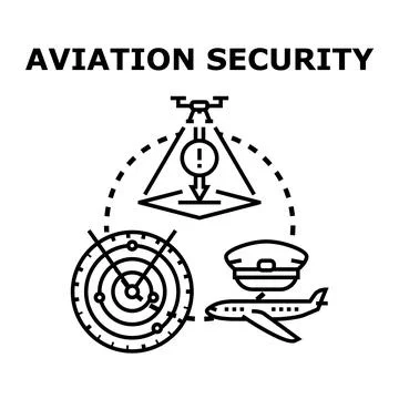 Aviation security system providing safe flight control Stock Illustration