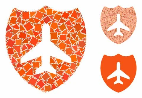 Aviation shield Composition Icon of Humpy Elements Stock Illustration