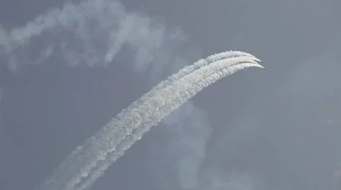 Aviation  Show three  three combat aircraft Stock Footage 68077784