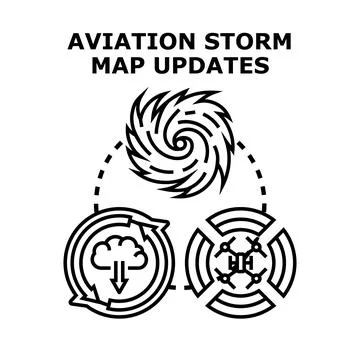 Aviation storm map updates concept vector Stock Illustration