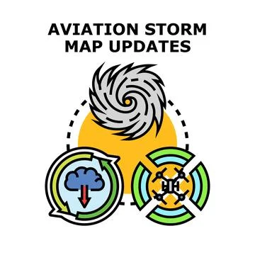 Aviation storm map updates concept vector Stock Illustration