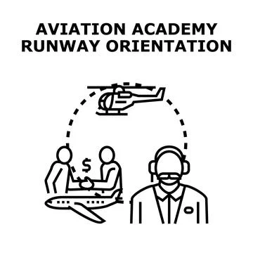 Aviation training academy preparing pilots for flight Illustrazione stock