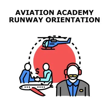 Aviation training academy preparing pilots for flight Illustrazione stock