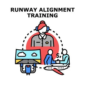 Aviation training developing pilot and air traffic skills Stock Illustration