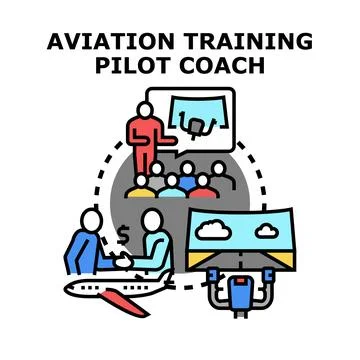 Aviation training program developing pilot skills Stock-Illustration