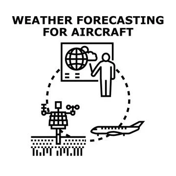 Aviation weather forecasting system for safe aircraft travel Stock Illustration