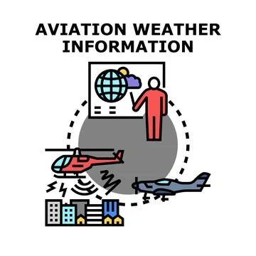 Aviation weather information system for flight safety Stock Illustration