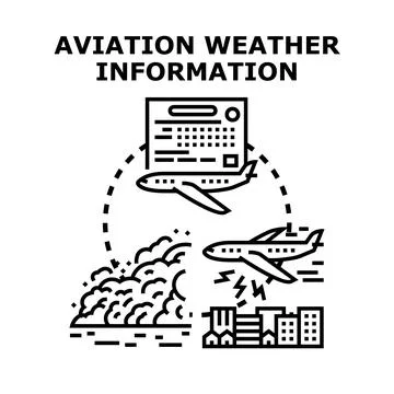 Aviation weather information system for safe flight Stock Illustration