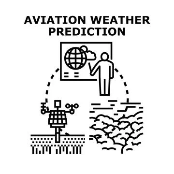 Aviation weather predicting concept for flight safety Stock Illustration