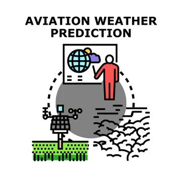 Aviation weather predicting concept for flight safety Stock Illustration