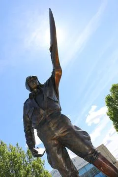 Aviator Aviation Statue Stock Photos