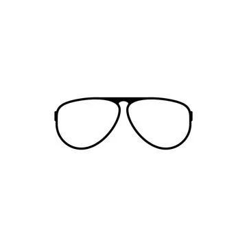 Aviator glasses with black frames Stock Illustration