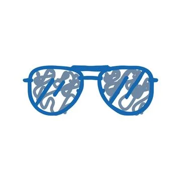 Aviator glasses optical icon doodle illustration Stock Illustration