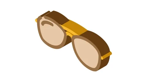 Aviator glasses optical isometric icon animation Stock Footage 327295844