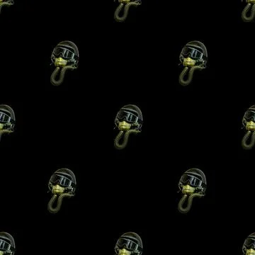Aviator Helmet Motif Seamless Pattern Stock Illustration