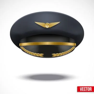 Aviator Peaked cap of the pilot. Vector Stock Illustration