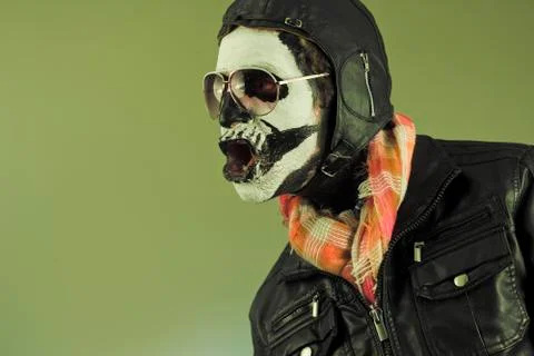 Aviator Skull Stock-Fotos