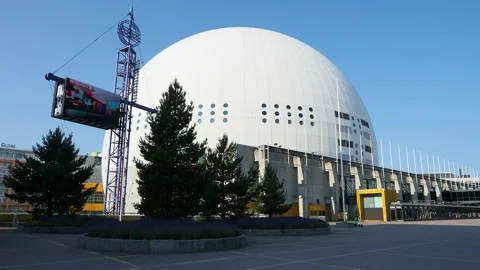 Avicii Arena or Ericsson Globe in Johanneshov District, Stockholm, Sweden Stock Footage 170652642