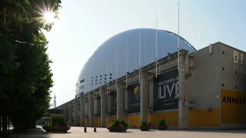 Avicii Arena or Ericsson Globe in Johanneshov District, Stockholm, Sweden Stock Footage 170652879