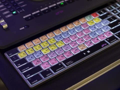 Avid Control Surface with Custom Keyboard Shortcuts Stock Photos