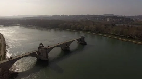 Avignon bridge drone  Stock Footage 63451655