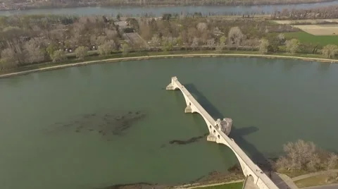 Avignon bridge drone . Stock Footage 63451686