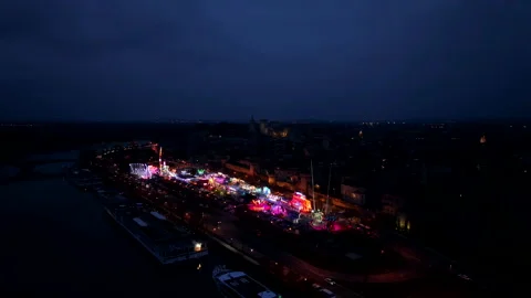 Avignon funfair - night Stock Footage 337496152