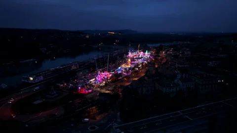 Avignon funfair - night Stock Footage 337496156