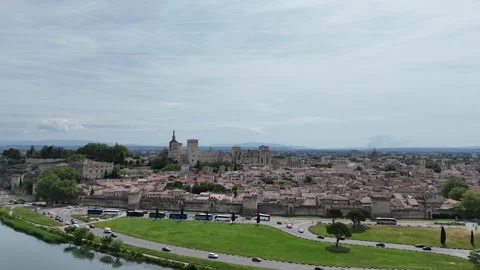 Avignon Town Aerial View Stock Footage 337634994